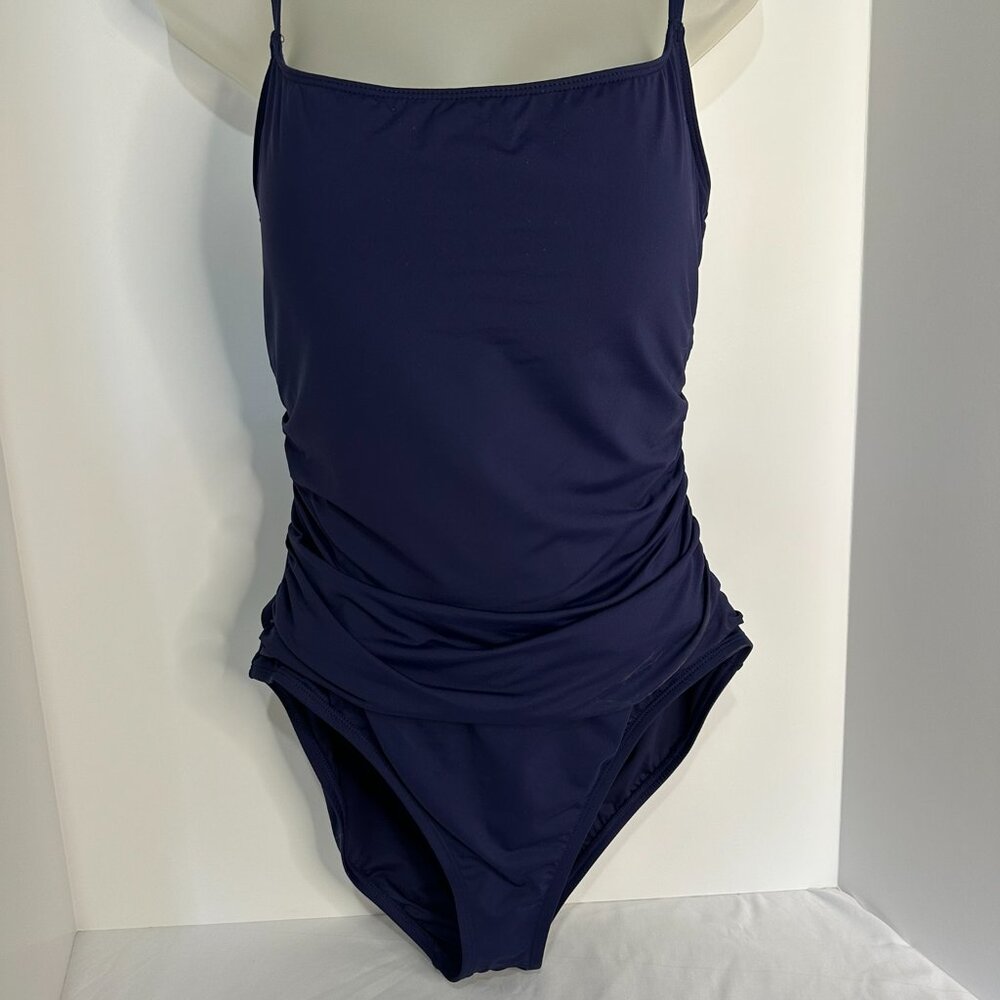 NWOT La Blanca Island Goddess Rouched Body Lingerie Mio One Piece Swimsuit Sz 14